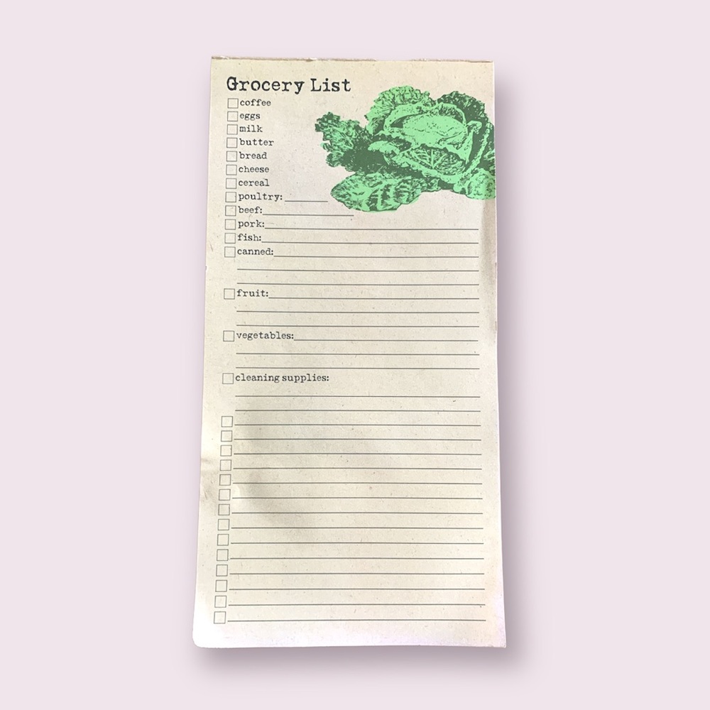 VTG 80s Grocery List Pad of Paper